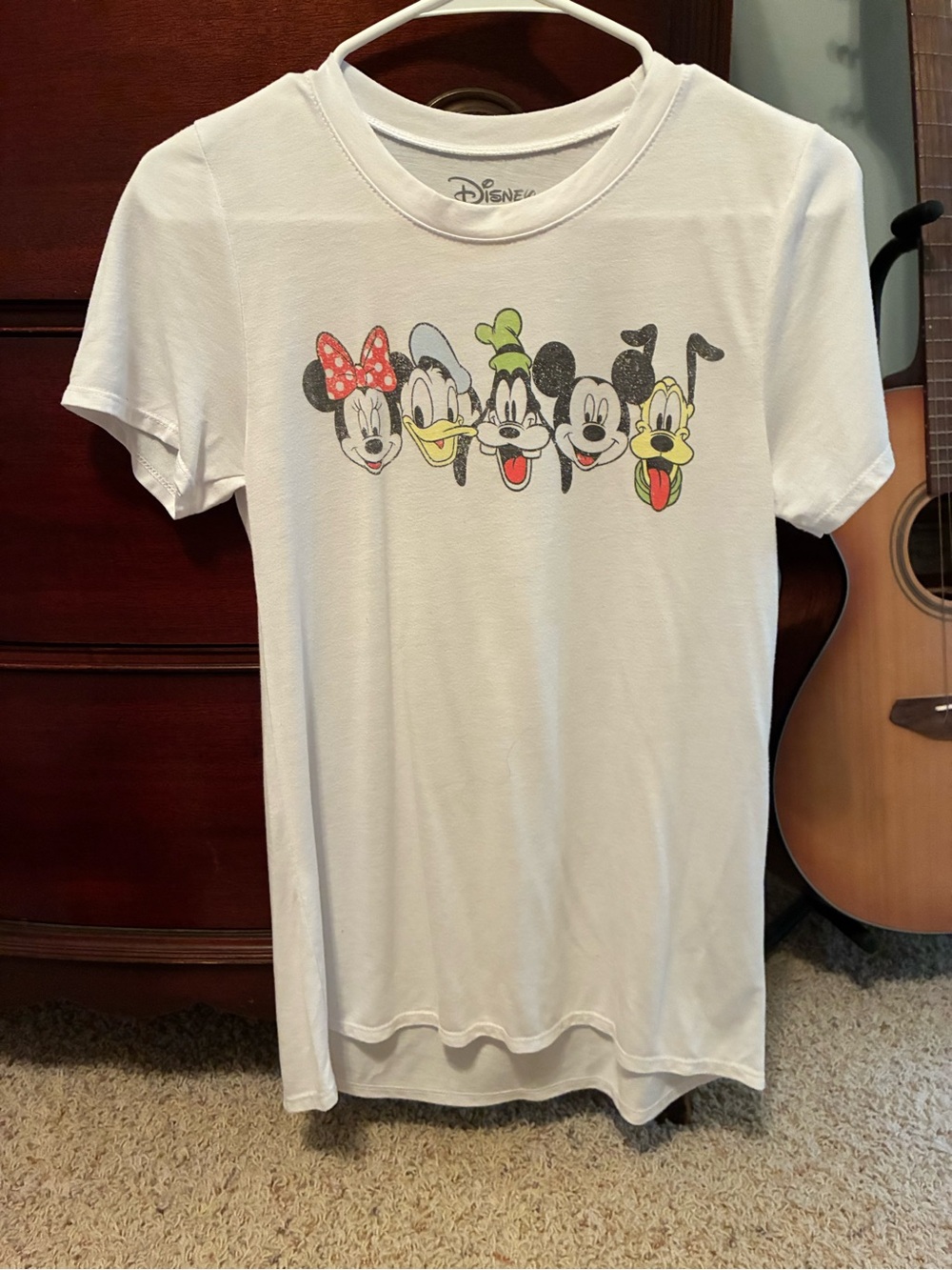 Disney White Short Sleeve Tee with Classic Character Faces